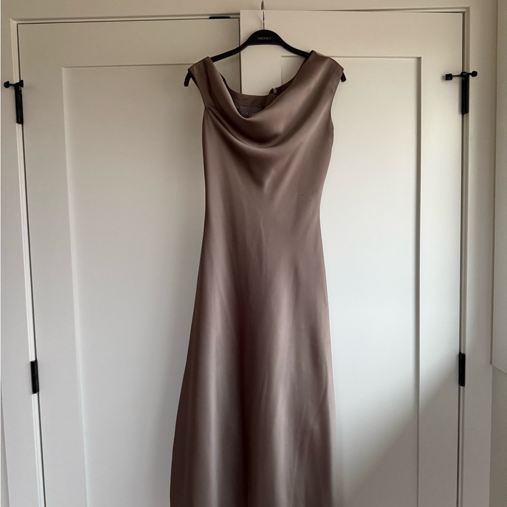 Amsale Taupe Maxi Dress